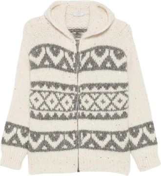 PESERICO Cardigan met pailletten van alpacamix - Dames - Vesten - Veelkleurig - XS - Pailletten - Truien & Vesten