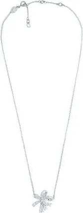 Swarovski Volta necklace, Bow, Small, White, Rhodium plated