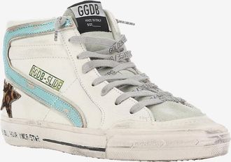 Golden Goose Hohe Ledersneakers mit Geparden-Stern Slide Penstar