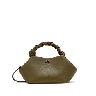 Ganni Top Handle Logo Plaque - female - Ganni - Handbags - Green - ONE SIZE - Bags
