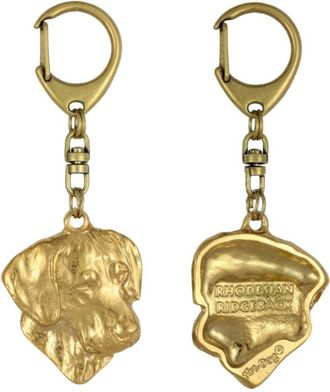 OEM Rhodesian Ridgeback, Perro Le&oacute;n Africano: Llavero De Perro Chapado En Oro En Una Caja De Regalo, Decoraci&oacute;n De Bolso, Accesorio De Lujo De Art-dog