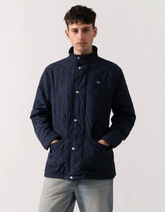 GANT Mens GANT Mens Quilted Windcheater Mid Jacket - 433 Evening Blue - Navy - Size: 42/Regular