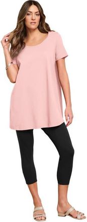 Roaman's Plus Size Cotton Ultimate Scoopneck Swing Tunic in Soft Blush at Nordstrom, Size 12
