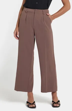 NYDJ Crepe Ankle Wide Leg Pants in Deep Taupe at Nordstrom, Size 16