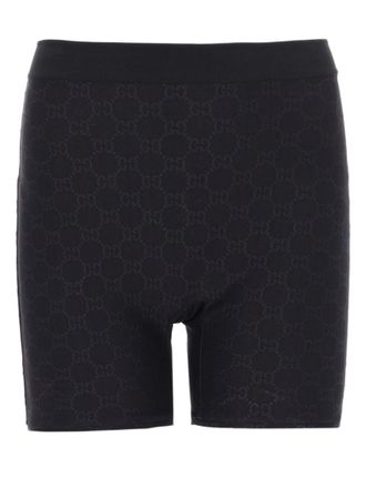 Gucci Black Logo Print Shorts