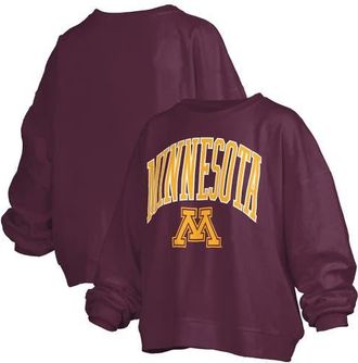 Pressbox Womens Pressbox Maroon Minnesota Golden Gophers Janise Arch Over Logo Waist Length Oversized Pullover Sweatshirt at Nordstrom, Size X-Large