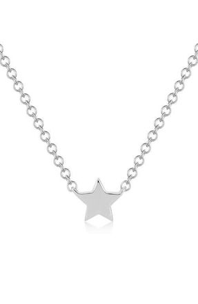 EF Collection Baby Star Pendant Necklace in White Gold at Nordstrom, Size 18