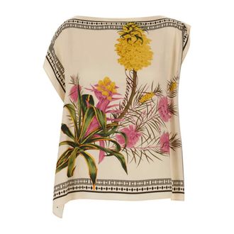 Blumarine Tunics, female, Multicolor, Size: M Printed Twill Top