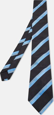 HUGO BOSS Boss By Hugo Boss Black & Blue Striped Silk Jacquard Tie