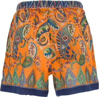 Etro Womens Shorts Orange Ramie