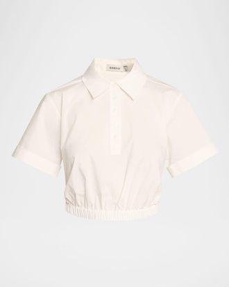 SIMKHAI Nicky Short-Sleeve Crop Top