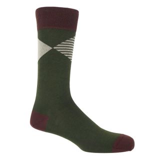 Peper Harow Big Diamond Mens Socks - Green