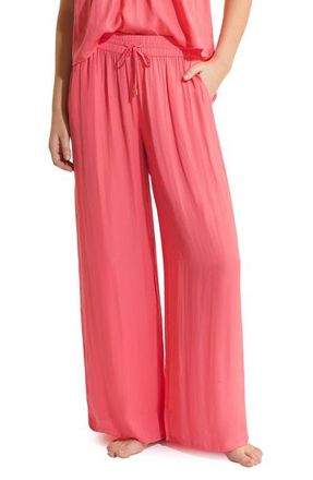 Etam Cheeta Wide Leg Pajama Pants in Grenadine at Nordstrom, Size X-Small