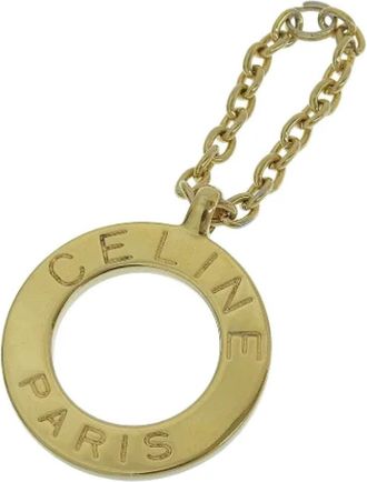 Celine Pre-owned Metal key-holders - Dames - Vintage Accessoires - Geel - ONE Size - Leer - Vintage