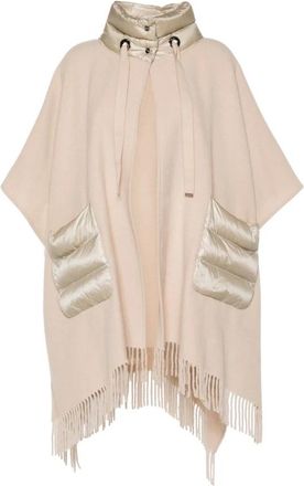 Herno Beige Wol-Kasjmier Cape Jas - Dames - Ponchos - Roze - ONE Size - Wol - Jassen