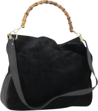 Gucci Pre-owned Suede Schoudertas - Dames - Vintage Schoudertas - Zwart - ONE Size - Su&egrave;de - Vintage
