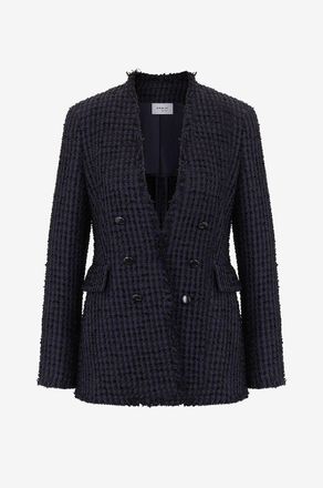 Akris Taillierter Tweed-Blazer in zweireihiger Optik