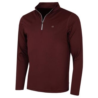 Calvin Klein Mens Harlem 1/4 Zip Pullover - Burgundy - XL