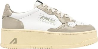 Autry Sneakers, female, Multicolor, 7 UK, White Leather Platform Trainers