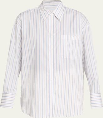 TWP Big Joe Shirt in Hairline Stripe