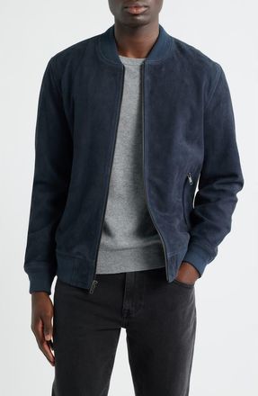 Nordstrom Suede Bomber Jacket in Navy Space at Nordstrom, Size Xx-Large