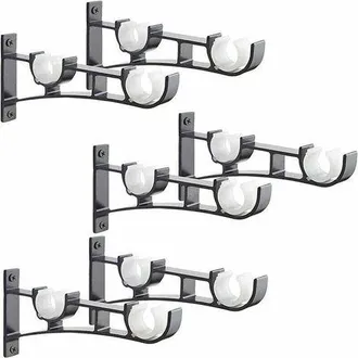 OEM Juego De 6 Piezas De Barra De Cortina De Metal Resistente, Soporte Para Barra De Cortina, Soporte Doble Para Barra De Cortina, Soporte Para Cortina, S