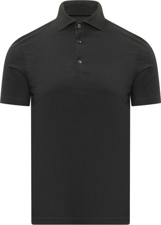 Malo Black Solid Shirt Collar Polo