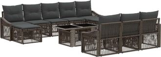 vidaXL Conjunto De Sof&aacute;s De Jard&iacute;n 11 Uds. Gris Y Gris Oscuro Vidaxl