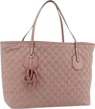 Gucci Pre-owned Tote Bags, female, Pink, Size: ONE SIZE Pre-owned Vintage GG Canvas Tote Bag