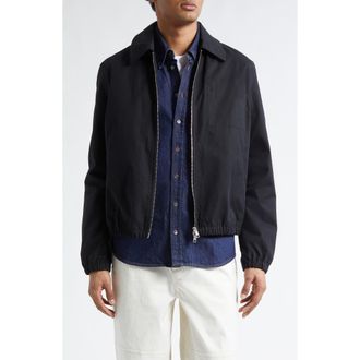 Ami Embossed Logo Cotton Zip Jacket in Noir at Nordstrom, Size X-Large