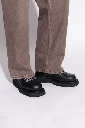 Bottega Veneta Lug Ankle Boots, Mens, Black