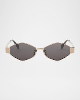 Celine Men & apos;s Triomphe Metal and Nylon Oval Sunglasses