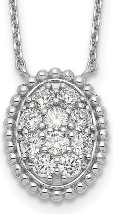 Diamond2Deal Sterling Silver 10 Stone Oval Cubic Zirconia Necklace 18