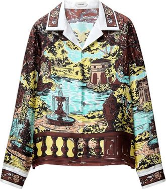 Versace Printed Silk Twill Slim Shirt
