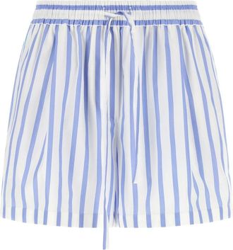 Dolce & Gabbana Korte Broeken, Dames, Veelkleurig, S, Katoen, Gestreepte Popeline Shorts