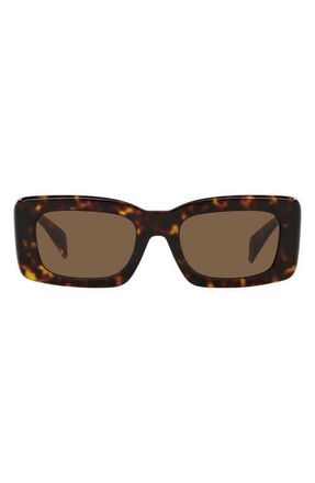 Versace 54mm Rectangular Sunglasses in Havana at Nordstrom