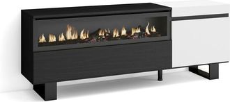 Skraut Home Skraut Home - Mueble Tv, Televisi&oacute;n, Muebles De Sal&oacute;n, Almacenaje, 150x57x35cm, Para Tv Hasta 65, Chimenea El&eacute;ctrica, Dise&ntilde;o Industrial, Estilo Modern