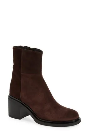 Cordani Brennen Genuine Suede Block Heel Bootie in Camoscio Tmoro at Nordstrom, Size 36