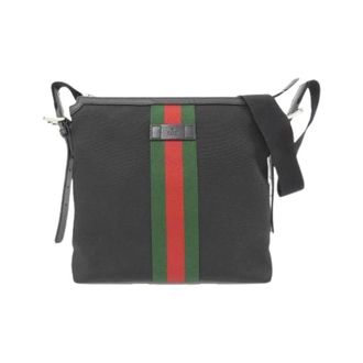 Gucci Pre-owned Cross Body Bags, female, Black, Size: ONE SIZE Pre-owned Canvas Cross Body Bag