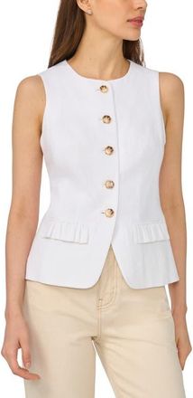 CeCe by Cynthia Steffe Front Button Fitted Vest in Ultra White at Nordstrom, Size Xx-Small