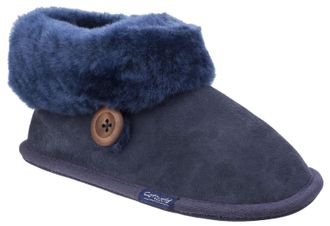 Cotswold Womens Wotton Sheepskin Bootie - Navy Leather - Size 8 (UK Shoe)