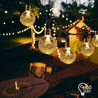 OEM Luces Solares Blancas Tipo Bistr&oacute; De 7 M Con 50 Led