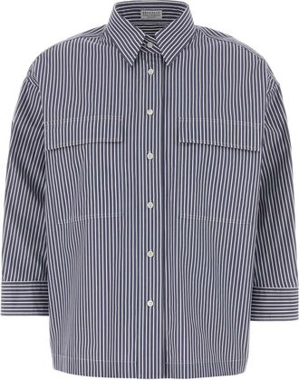 Brunello Cucinelli Brunello Cucinelli Embroidered Poplin Shirt