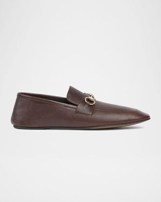 Gucci Men & apos;s La Famiglia Leather Horsebit Loafers
