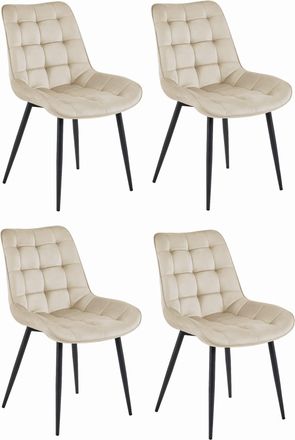 OEM Silla Bera - Terciopelo Beige/patas Negras X 4