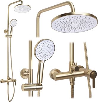 Rea Juego De Ducha Rea Ontario Led Brush Gold