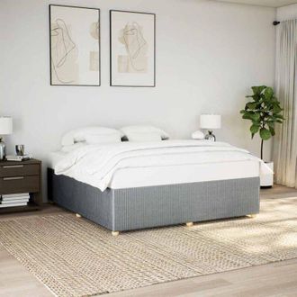 vidaXL Cama Sin Colch&oacute;n Tela Gris Claro 180x200 Cm Vidaxl