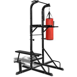 vidaXL M&aacute;quina De Musculaci&oacute;n Con Banco Y Saco De Boxeo Vidaxl