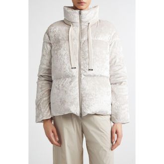 Herno Velvet Quilted Down Puffer Jacket in 1985 Chantilly at Nordstrom, Size 46
