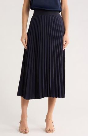 Nordstrom Pleated Midi Skirt in Navy Night at Nordstrom Rack, Size Xx-Small